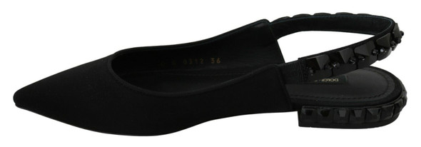 Black Flats Slingback Charmeuse Shoes Black Flats Slingback Charmeuse Shoes