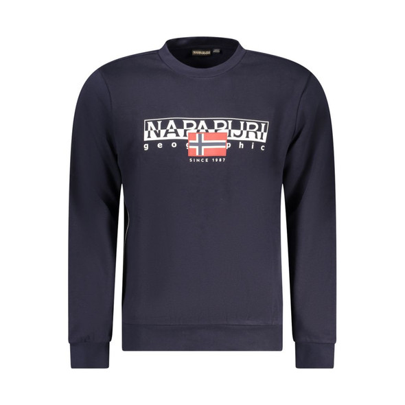 Napapijri Blue Cotton Sweater NA-32108 Napapijri Blue Cotton Sweater NA-32108