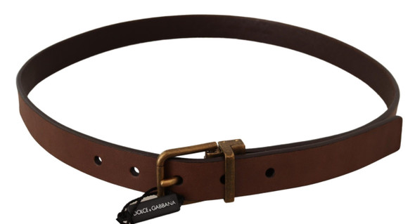 Dolce & Gabbana Brown Leather Rustic Buckle Cintura Belt Dolce & Gabbana Brown Leather Rustic Buckle Cintura Belt