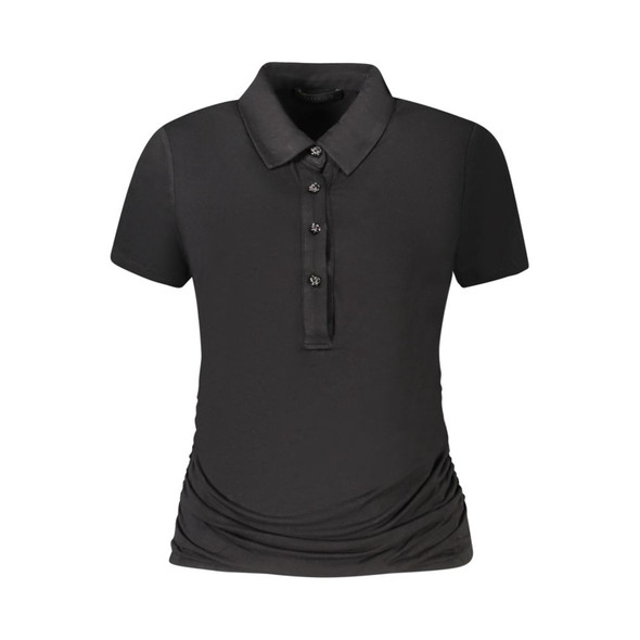 Guess Jeans Black Viscose Tops & T-Shirt Guess Jeans Black Viscose Tops & T-Shirt