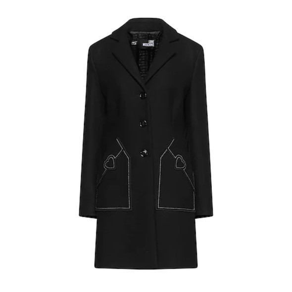 Love Moschino Black Wool Women Coat Love Moschino Black Wool Women Coat
