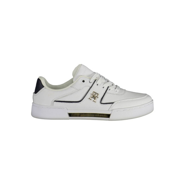 Tommy Hilfiger White Polyester Sneaker TO-17041 Tommy Hilfiger White Polyester Sneaker TO-17041