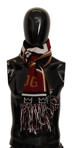 Dolce & Gabbana Multicolor Wool Knit DG King Shawl Wrap Scarf Dolce & Gabbana Multicolor Wool Knit DG King Shawl Wrap Scarf