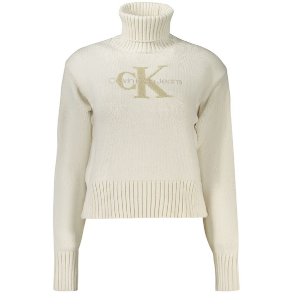 Calvin Klein White Cotton Sweater CA-32985 Calvin Klein White Cotton Sweater CA-32985