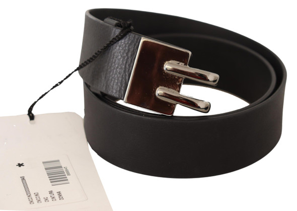 Black Leather Silver Buckle Waist Belt Black Leather Silver Buckle Waist Belt