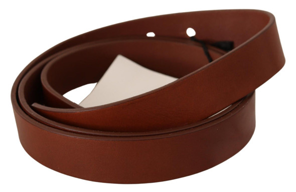 Costume National Brown Leather Silver Fastening Belt Costume National Brown Leather Silver Fastening Belt