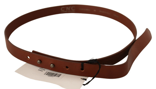 Brown Leather Silver Fastening Belt Brown Leather Silver Fastening Belt