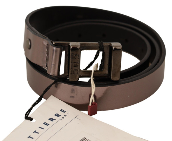 Pink Metallic Leather Buckle Belt Pink Metallic Leather Buckle Belt