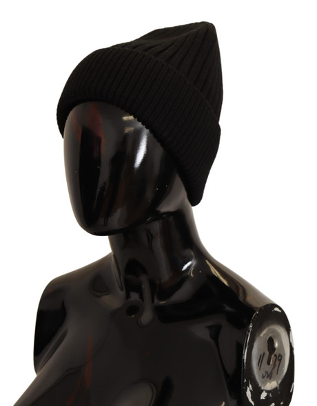 Dolce & Gabbana Black Wool Knit Women Winter Hat Dolce & Gabbana Black Wool Knit Women Winter Hat