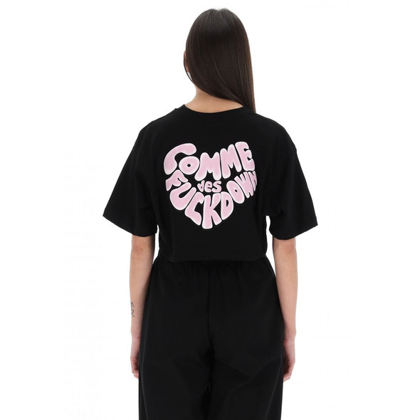Comme Des Fuckdown Black Cotton Women T-Shirt CO-15648 Comme Des Fuckdown Black Cotton Women T-Shirt CO-15648