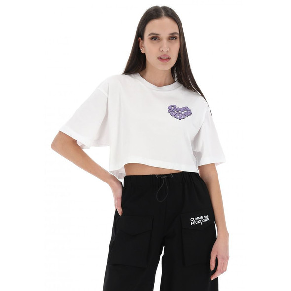 Comme Des Fuckdown White Cotton Women T-Shirt Comme Des Fuckdown White Cotton Women T-Shirt