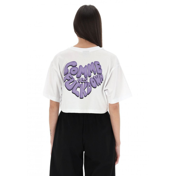 Comme Des Fuckdown White Cotton Women T-Shirt Comme Des Fuckdown White Cotton Women T-Shirt