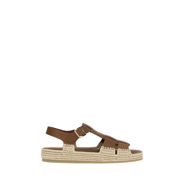 Prada Leather and Raffia Sandals Prada Leather and Raffia Sandals