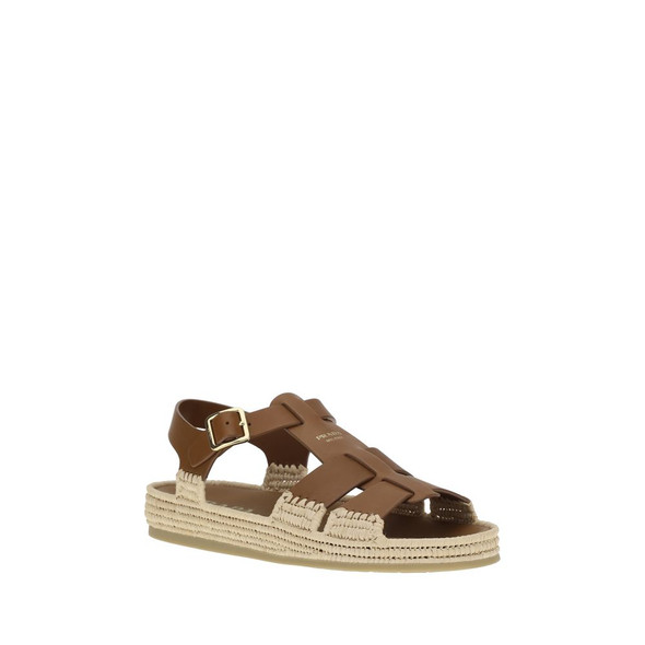 Leather and Raffia Sandals Leather and Raffia Sandals