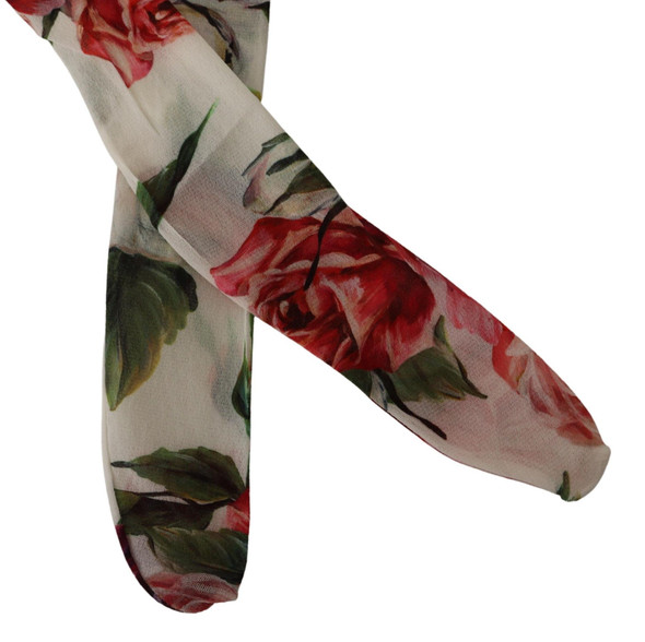 Dolce & Gabbana White Floral Print Stockings Nylon Tights Dolce & Gabbana White Floral Print Stockings Nylon Tights