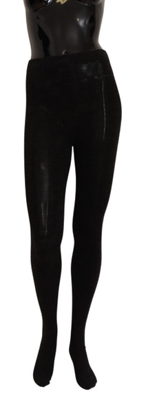 Dolce & Gabbana Black Wool Stretch Tights Stocking Socks Dolce & Gabbana Black Wool Stretch Tights Stocking Socks