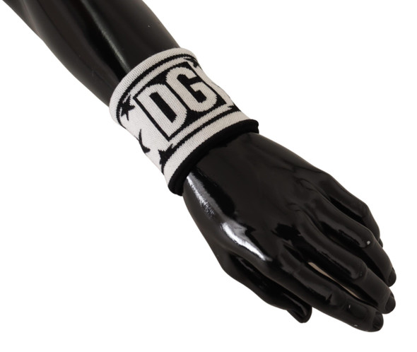 Dolce & Gabbana White Black Wool Logo #DGMILLENNIALS Wristband Dolce & Gabbana White Black Wool Logo #DGMILLENNIALS Wristband