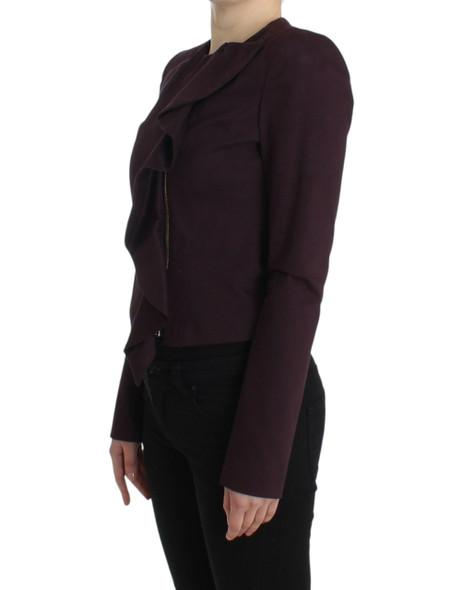 GF Ferre Purple Ruched Jacket Coat Blazer Short GF Ferre Purple Ruched Jacket Coat Blazer Short