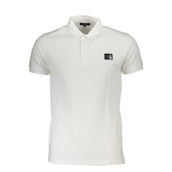 Cavalli Class White Cotton Polo Shirt CA-22344 Cavalli Class White Cotton Polo Shirt CA-22344