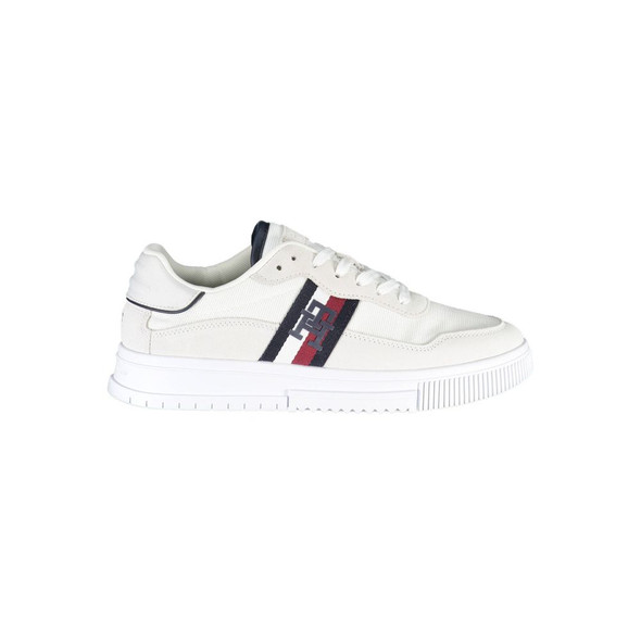 Tommy Hilfiger White Polyester Sneaker TO-22777 Tommy Hilfiger White Polyester Sneaker TO-22777