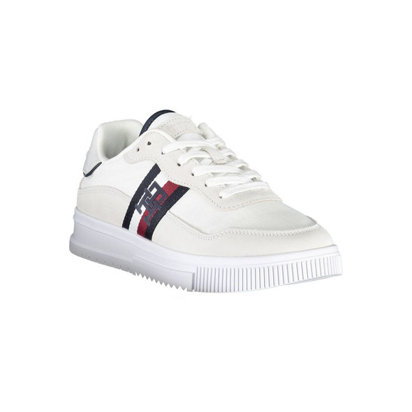 Tommy Hilfiger White Polyester Sneaker TO-22777 Tommy Hilfiger White Polyester Sneaker TO-22777
