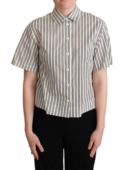 White Black Striped Shirt Blouse Top White Black Striped Shirt Blouse Top