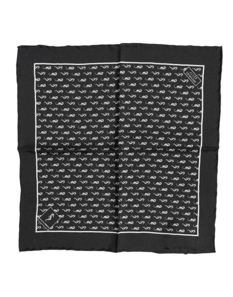 Black Sea Horse Silk Square Men Foulard Scarf Black Sea Horse Silk Square Men Foulard Scarf