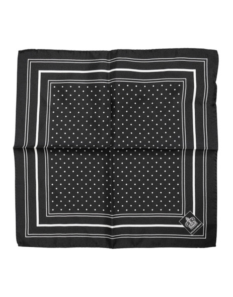 Dolce & Gabbana Black White Polka Dot Men Foulard Scarf Dolce & Gabbana Black White Polka Dot Men Foulard Scarf