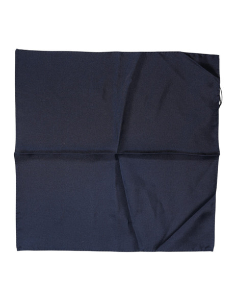 Dolce & Gabbana Dark Blue Silk Square Men Foulard Scarf Dolce & Gabbana Dark Blue Silk Square Men Foulard Scarf
