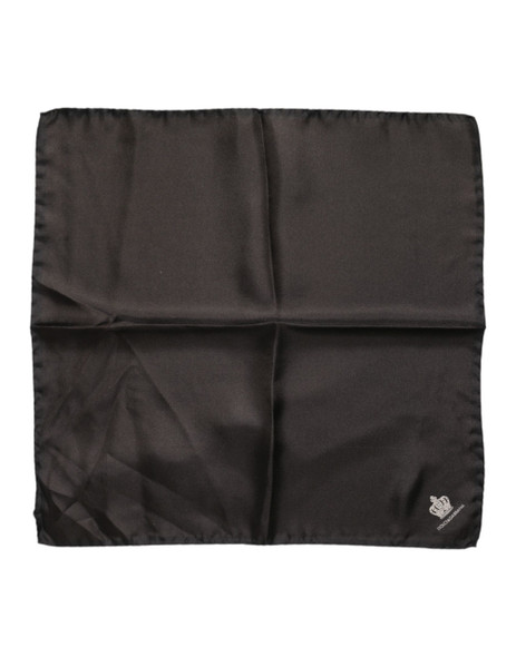 Dolce & Gabbana Brown DG Crown Silk Square Men Foulard Scarf MS7526 Dolce & Gabbana Brown DG Crown Silk Square Men Foulard Scarf MS7526