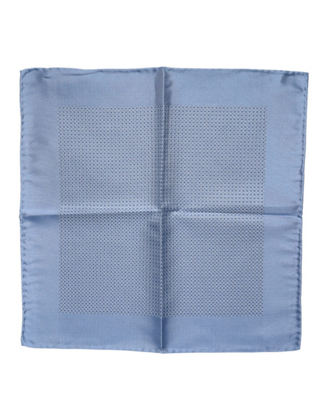 Dolce & Gabbana Light Blue Silk Square Men Foulard Scarf Dolce & Gabbana Light Blue Silk Square Men Foulard Scarf