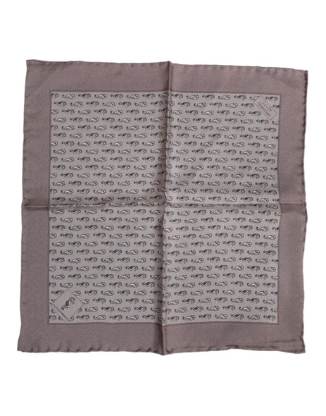 Dolce & Gabbana Brown Sea Horse Silk Square Foulard Scarf Dolce & Gabbana Brown Sea Horse Silk Square Foulard Scarf