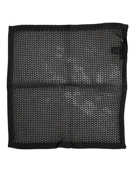 Black Patterned Cotton Square Foulard Scarf Black Patterned Cotton Square Foulard Scarf
