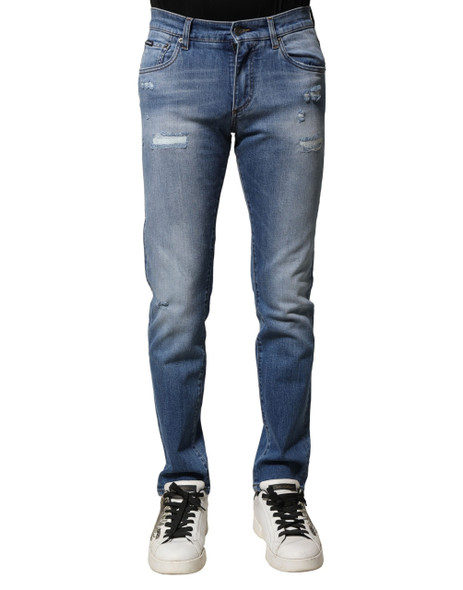 Dolce & Gabbana Blue Washed Cotton Skinny Men Denim Jeans Dolce & Gabbana Blue Washed Cotton Skinny Men Denim Jeans