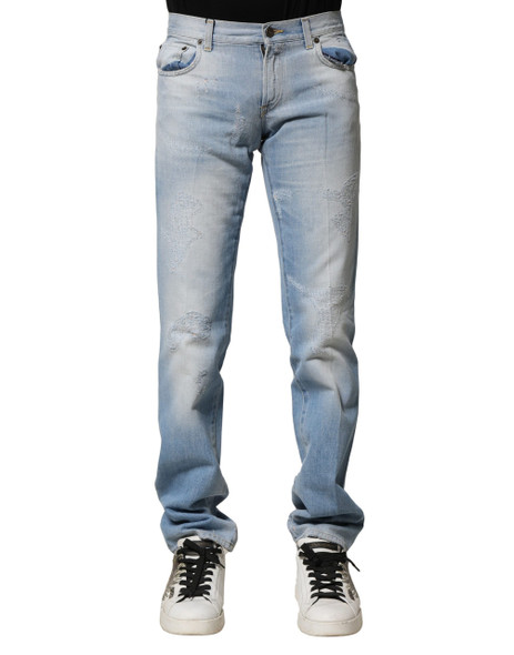 Light Blue Washed Straight Fit Denim Jeans Light Blue Washed Straight Fit Denim Jeans