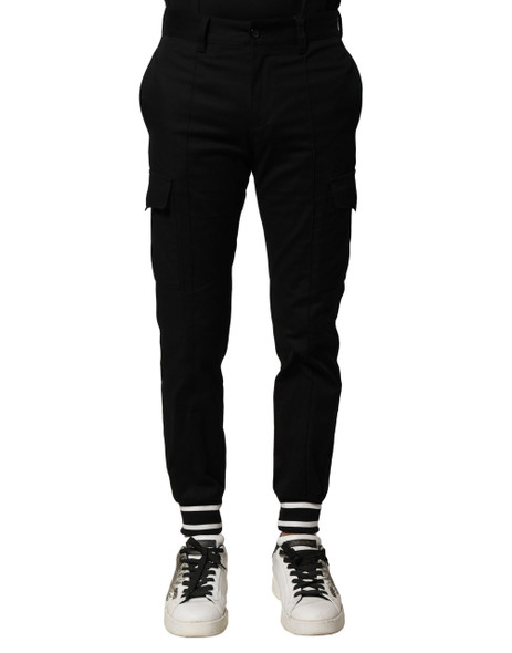 Dolce & Gabbana Black Cotton Cargo Joggers Men Pants Dolce & Gabbana Black Cotton Cargo Joggers Men Pants