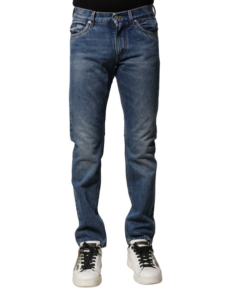 Dolce & Gabbana Blue Cotton Stretch Slim Fit Men Denim Jeans Dolce & Gabbana Blue Cotton Stretch Slim Fit Men Denim Jeans