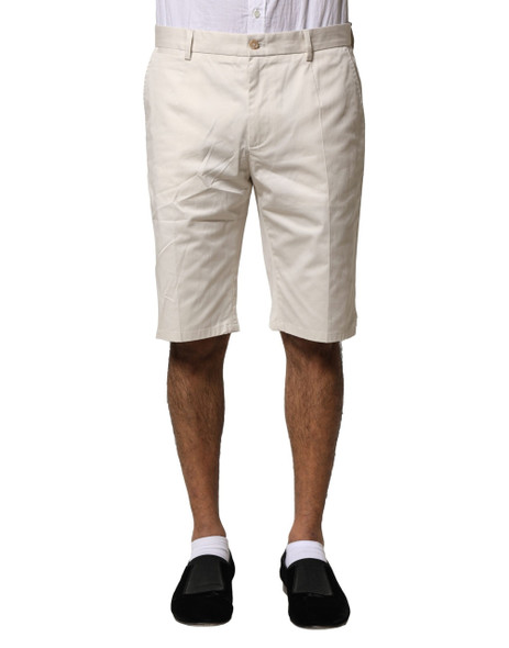 Dolce & Gabbana Beige Cotton Stretch Mid Waist Bermuda Shorts PAN76524 Dolce & Gabbana Beige Cotton Stretch Mid Waist Bermuda Shorts PAN76524
