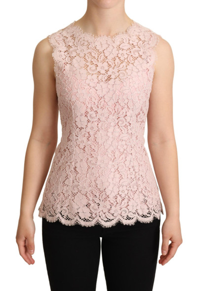 Pink Floral Lace Sleeveless Tank Blouse Top Pink Floral Lace Sleeveless Tank Blouse Top