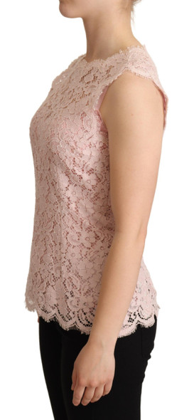 Pink Floral Lace Sleeveless Tank Blouse Top Pink Floral Lace Sleeveless Tank Blouse Top