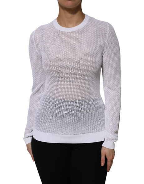 White Round Neck Long Sleeves Pullover Top White Round Neck Long Sleeves Pullover Top