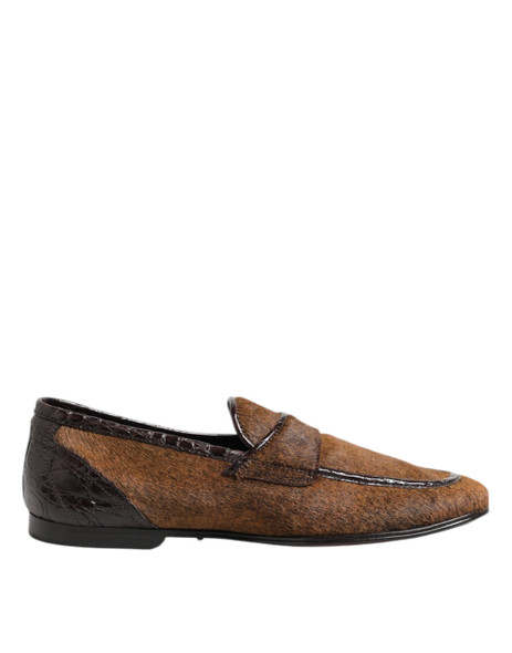 Dolce & Gabbana Brown Loafers Leather Slip On Men Dress Shoes Dolce & Gabbana Brown Loafers Leather Slip On Men Dress Shoes