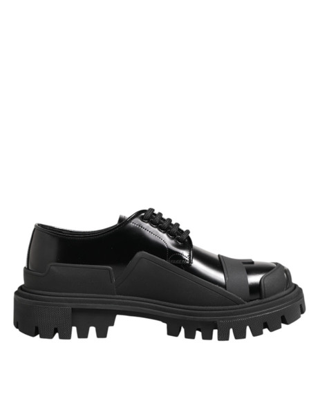 Dolce & Gabbana Black Patent Leather Trekking Derby Shoes Dolce & Gabbana Black Patent Leather Trekking Derby Shoes