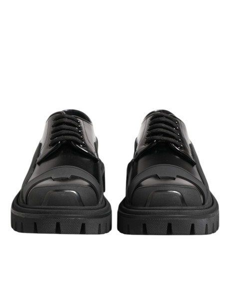 Dolce & Gabbana Black Patent Leather Trekking Derby Shoes Dolce & Gabbana Black Patent Leather Trekking Derby Shoes