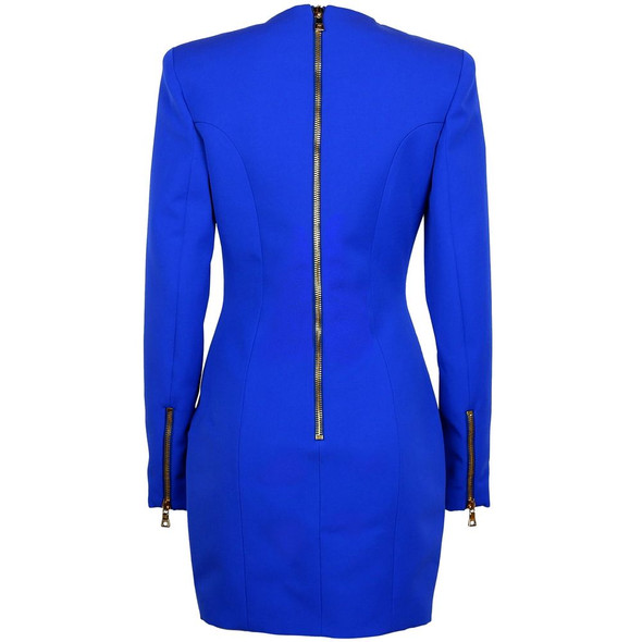 Balmain Blue Wool Dress Balmain Blue Wool Dress