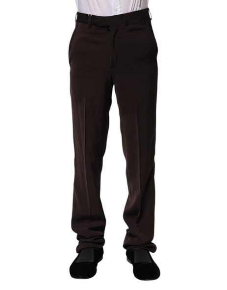Dark Brown Mid Waist Dress Formal Pants Dark Brown Mid Waist Dress Formal Pants