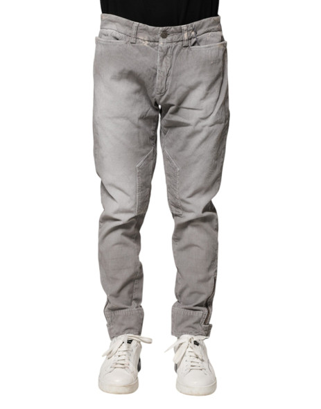Balmain Light Gray Washed Skinny Fit Men Denim Jeans Balmain Light Gray Washed Skinny Fit Men Denim Jeans