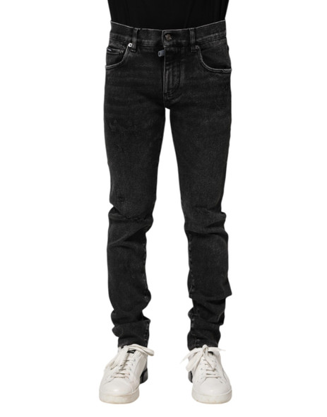 Dolce & Gabbana Black Cotton Skinny Men Denim Jeans Dolce & Gabbana Black Cotton Skinny Men Denim Jeans