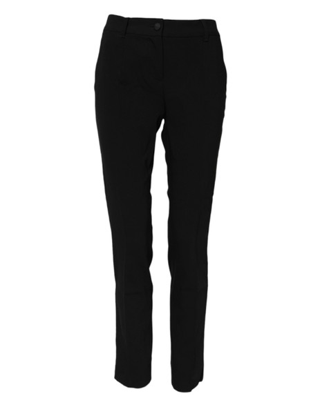 Black Wool Mid Waisted Tapered Dress Pants Black Wool Mid Waisted Tapered Dress Pants