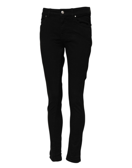 Dolce & Gabbana Black Cotton Skinny Mid Waisted Denim Jeans Dolce & Gabbana Black Cotton Skinny Mid Waisted Denim Jeans
